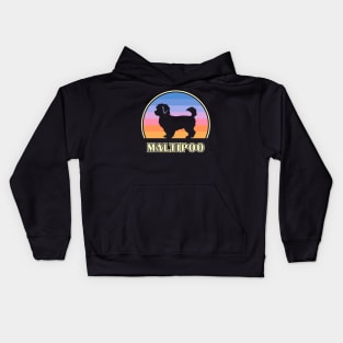 Maltipoo Vintage Sunset Dog Kids Hoodie